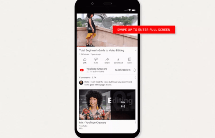 موقع يوتيوب يضيف إيماءات جديدة لتطبيق الأجهزة المحمولة 1 YouTube