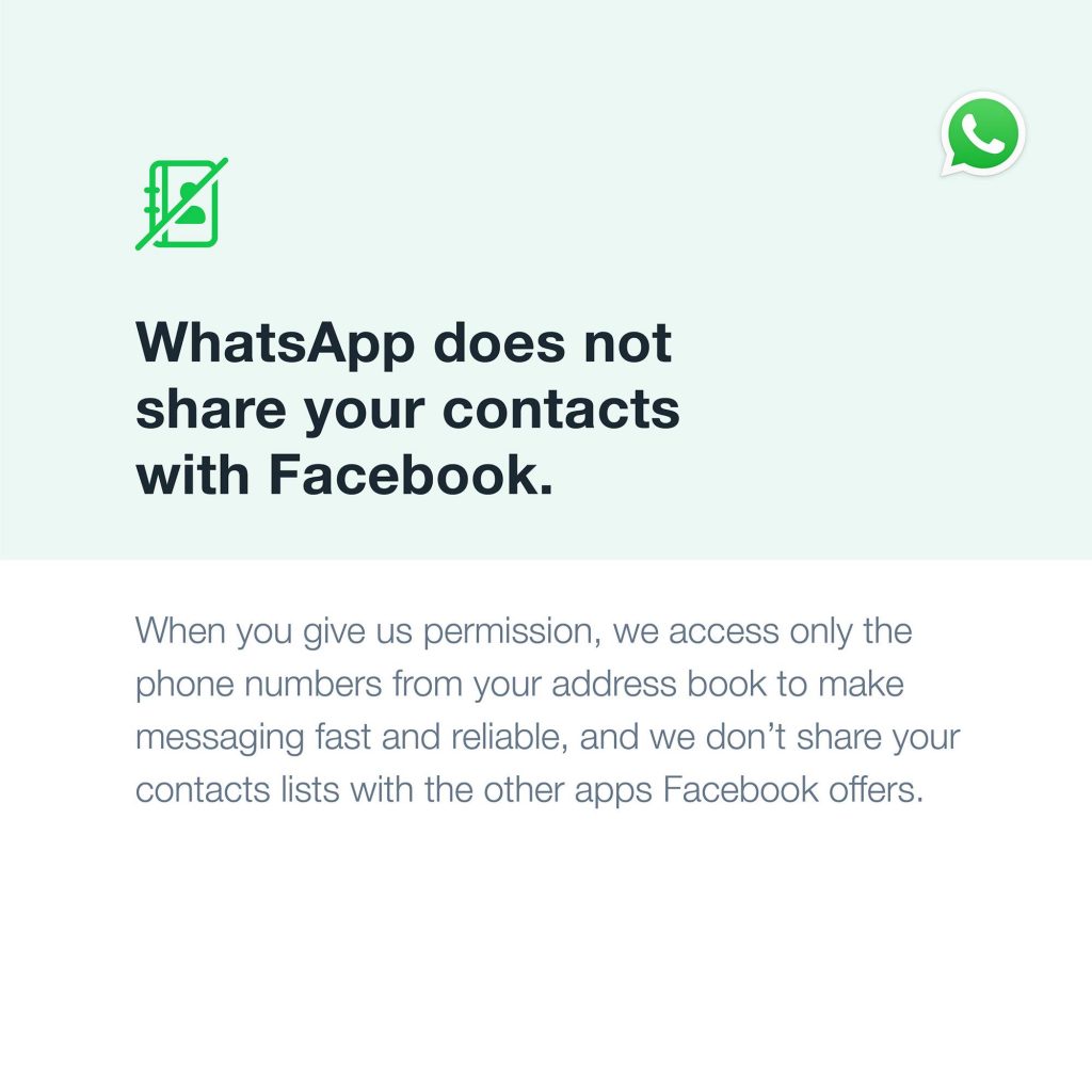 واتساب WhatsApp تصدر بيانًا توضيحيًا حول سياسة الخصوصية الجديدة 6 واتساب WhatsApp تصدر بيانًا توضيحيًا حول سياسة الخصوصية الجديدة
