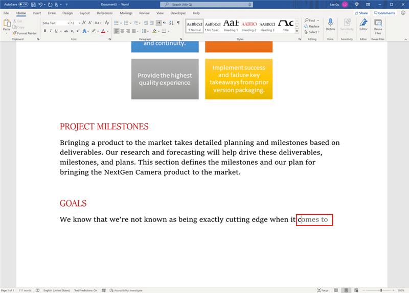 مايكروسوفت وورد Microsoft Word سيحصل على ميزة النص التنبؤي قريبًا 3 مايكروسوفت وورد Microsoft Word سيحصل على ميزة النص التنبؤي قريبًا