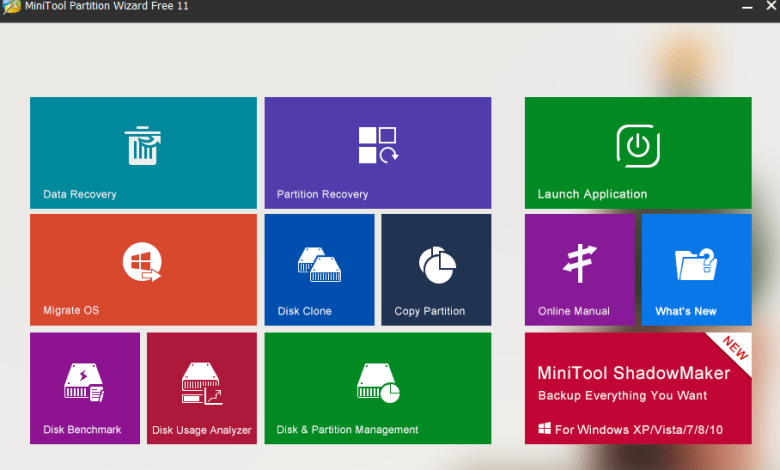برنامج minitool partition wizard