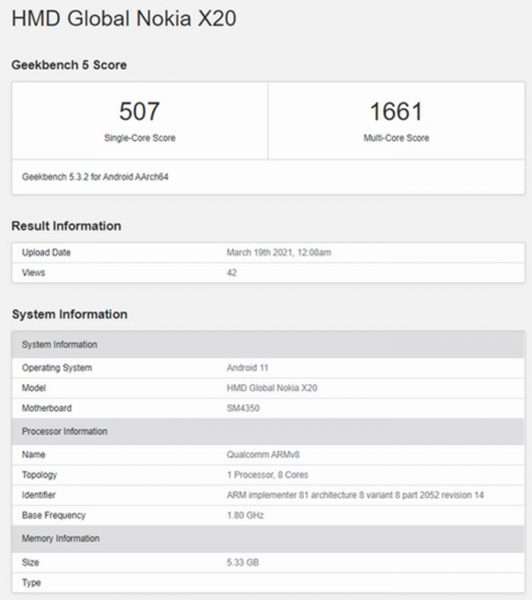 مواصفات نوكيا اكس 20 - Nokia X20 تظهر على منصة Geekbench 3 نوكيا اكس 20