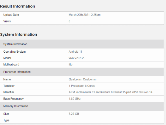 مواصفات هاتف اي كيو او او زد 3 - iQOO Z3 تظهر على منصة GEEKBENCH 2 مواصفات هاتف اي كيو او او زد 3 - iQOO Z3 تظهر على منصة GEEKBENCH
