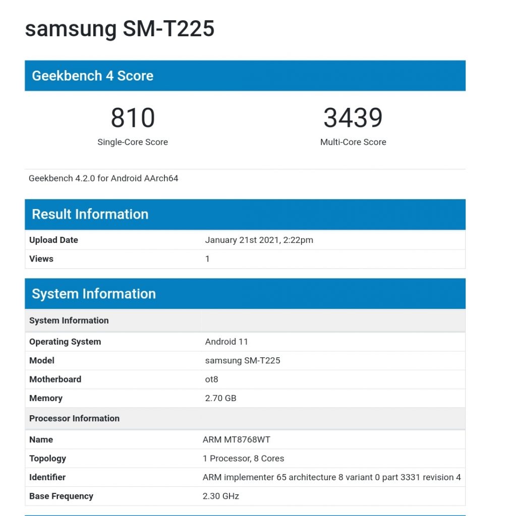 مواصفات سامسونج جالكسي تاب اي 7 لايت - Samsung Galaxy Tab A7 Lite بحسب آخر التسريبات