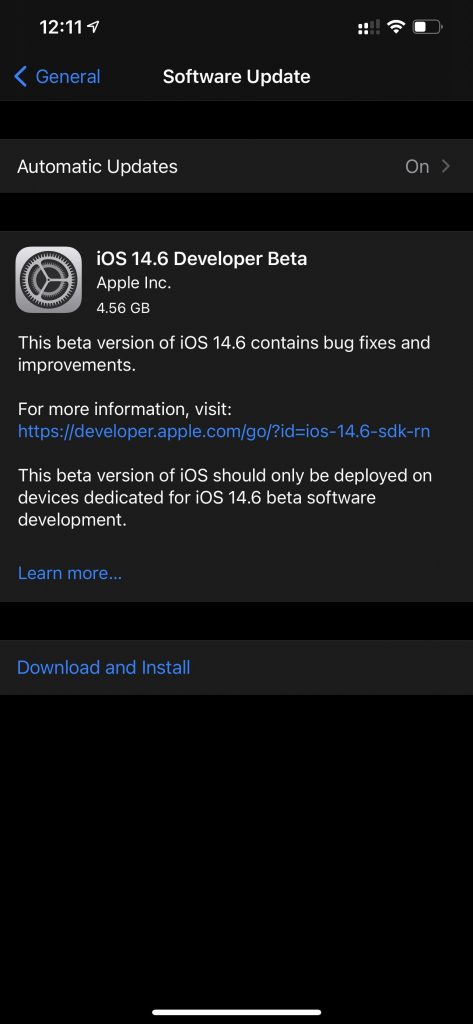 تحديث اي او اس iOS 14.6 الإصدار التجريبي الأول يصل لهواتف الأيفون 2 تحديث اي او اس iOS 14.6 الإصدار التجريبي الأول يصل لهواتف الأيفون