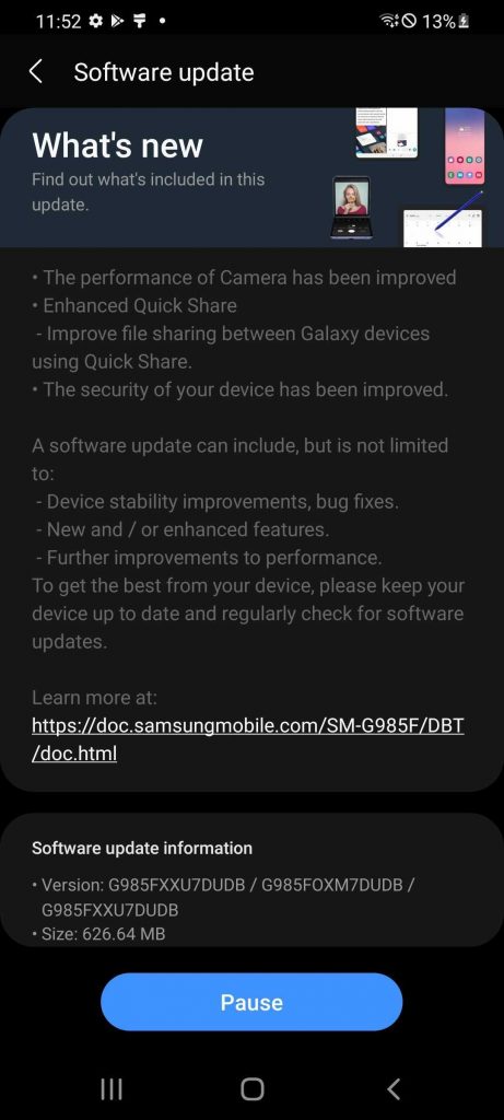 جالكسي اس 20 - Galaxy S20 تحديثات أمان شهر مايو 2021 تصل لجميع هواتف السلسلة ! 2 تحديثات Galaxy S20