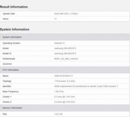 مواصفات جالكسي ام 32 - Galaxy M32 تظهر على منصة Geekbench