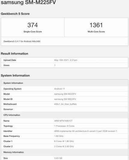 سامسونج جالكسي ام 22 - Samsung Galaxy M22 المواصفات الرئيسية تظهر قبل إطلاقه 2 سامسونج جالكسي ام 22