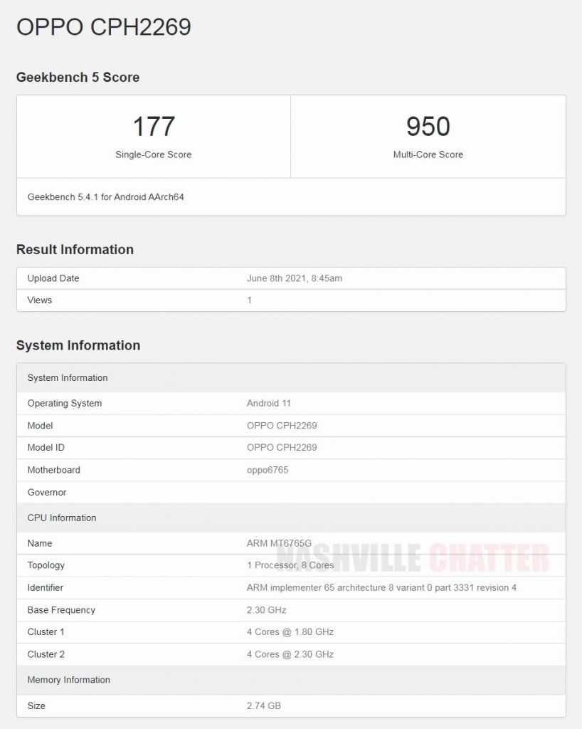 مواصفات اوبو اى 16 - OPPO A16 تظهر على منصة Geekbench 3 مواصفات اوبو اى 16 - OPPO A16 تظهر على منصة Geekbench
