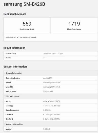 سامسونج جالكسي اف 42 Galaxy F42 5G يظهر على منصة GeekBench تكشف 3 ميزات رئيسية للهاتف