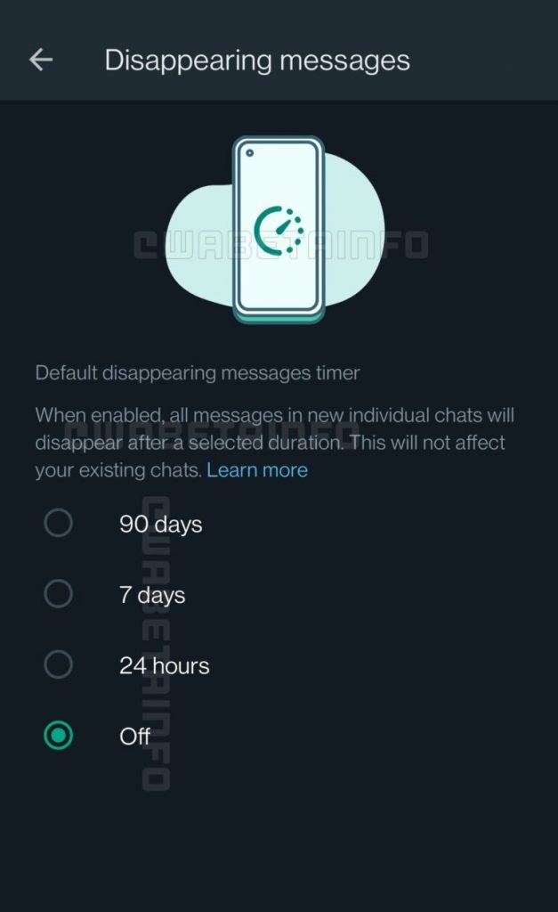 واتساب WhatsApp يطوّر ميزة الرسائل الذاتية الاختفاء ويقدّم إضافة جديدة 3 واتساب WhatsApp يطوّر ميزة الرسائل الذاتية الاختفاء ويقدّم إضافة جديدة