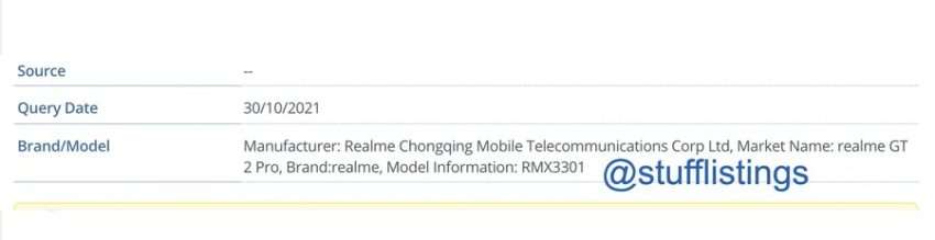 ريلمي جي تي 2 برو - realme GT 2 Pro يحصل على شهادة جديدة قبل الإطلاق الرسمي 21 ريلمي جي تي 2 برو - realme GT 2 Pro يحصل على شهادة جديدة قبل الإطلاق الرسمي