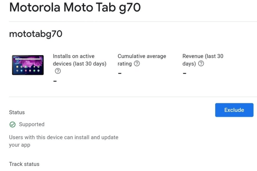 مواصفات موتو تاب جي 70 - Moto Tab G70 تظهر في آخر التسريبات