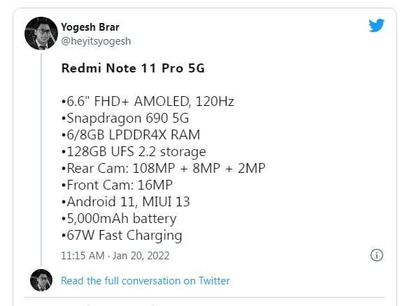 مواصفات ريدمي نوت 11 برو Redmi Note 11 Pro النسخة العالمية تظهر في منصة TENAA 4 مواصفات ريدمي نوت 11 برو Redmi Note 11 Pro النسخة العالمية تظهر في منصة TENAA