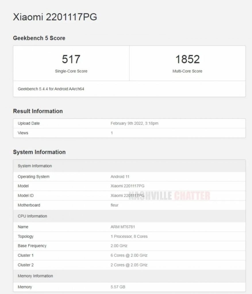 بوكو ام 4 برو – POCO M4 Pro 4G يظهر بمواصفاته الرئيسية على منصة اختبار الأداء Geekbench