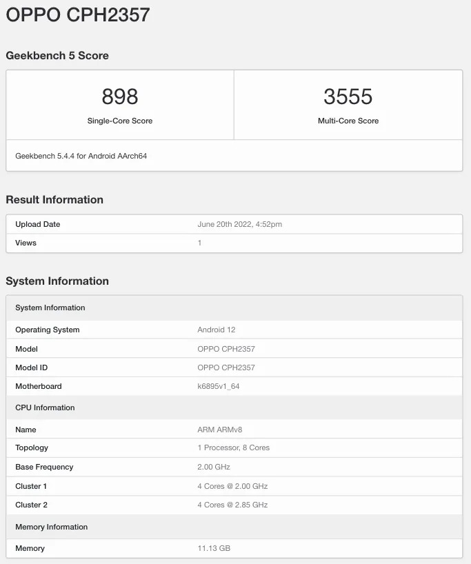 اوبو رينو 8 برو - Oppo Reno 8 Pro 5G النسخة العالمية تظهر بمواصفات مميزة على منصة Geekbench 2 اوبو رينو 8 برو - Oppo Reno 8 Pro 5G النسخة العالمية تظهر بمواصفات مميزة على منصة Geekbench