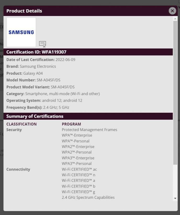تستعد سامسونج لإطلاق العديد من هواتفها ومن ضمنها هاتف سامسونج جالكسي اى 04 - Galaxy A04 والذي ظهر اليوم في تسريب جديد يكشف بعض التفاصيل الخاصة بالهاتف.