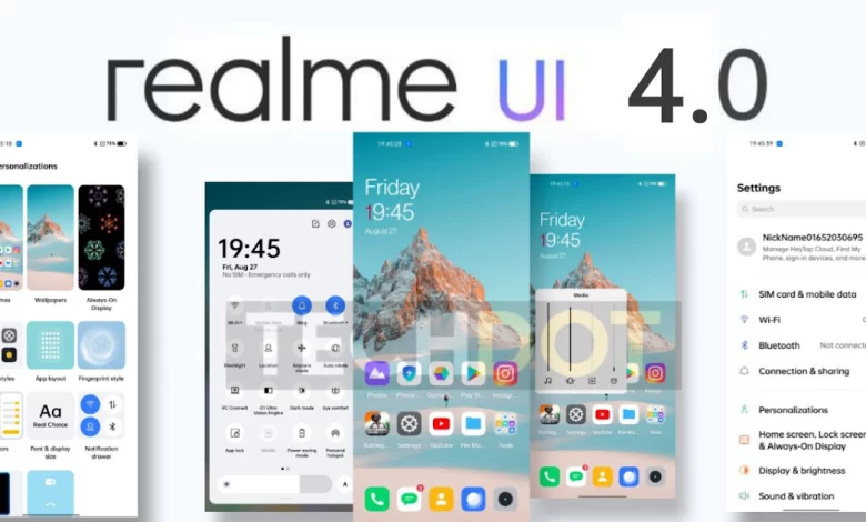 واجهة Realme UI 4.0