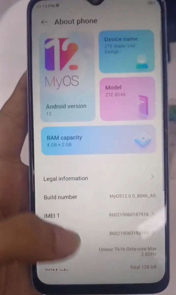 ZTE Blade V40