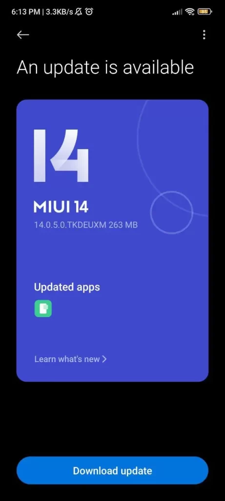 تحديث MIUI 14