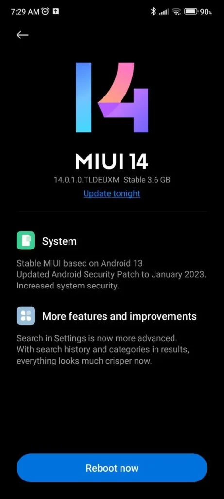 تحديث MIUI 14