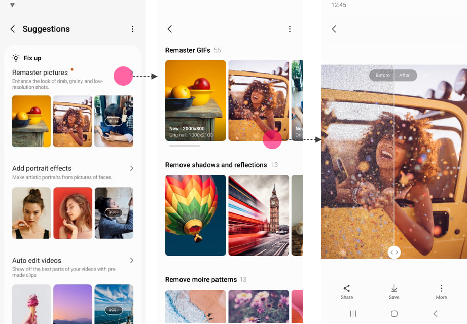واجهة One UI 5.1 تتيح أداة Photo Remaster