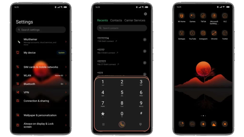 ثيم Red Dark