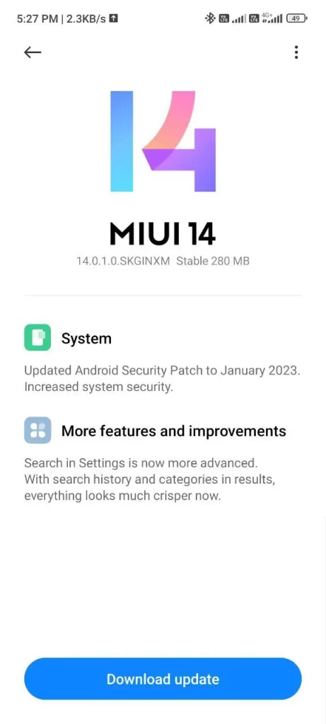 تحديث واجهة MIUI 14