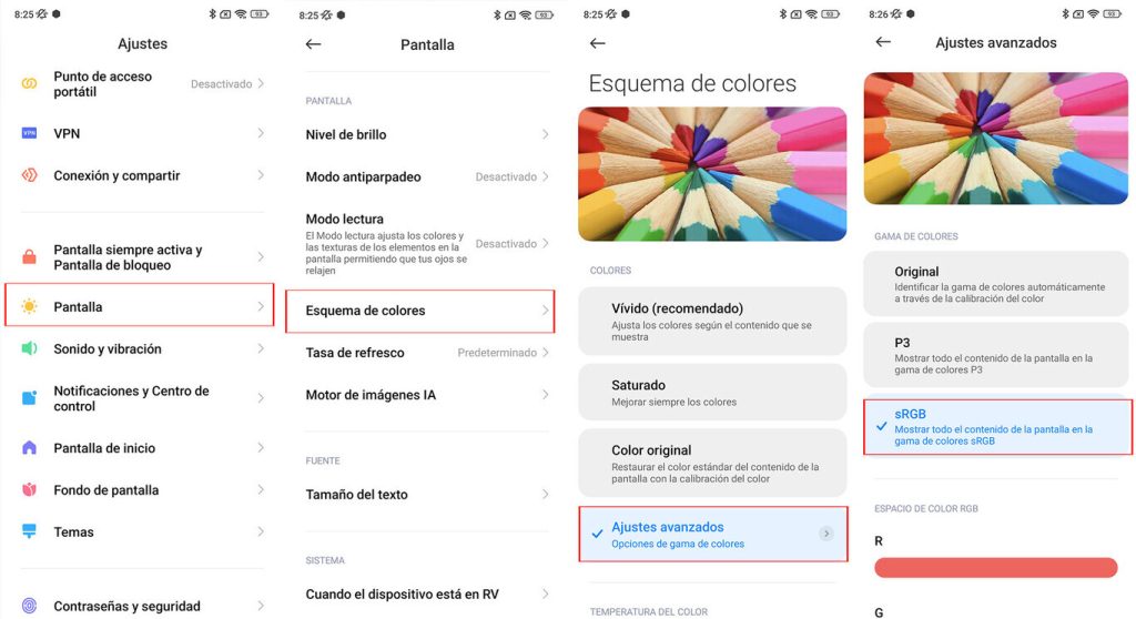 معايرة شاشة شاومي في واجهة MIUI