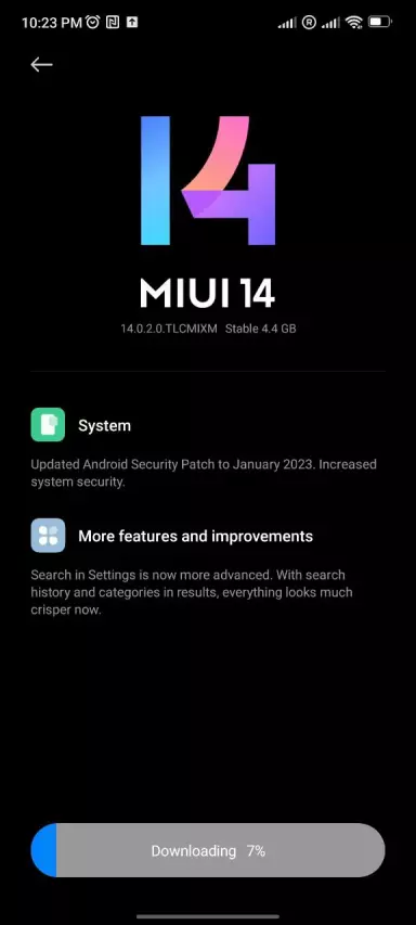 تحديث واجهة واجهة MIUI 14