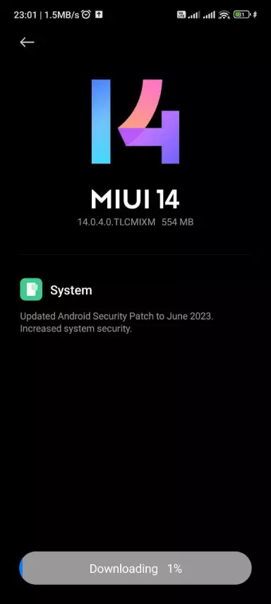 تحديث واجهة MIUI 14