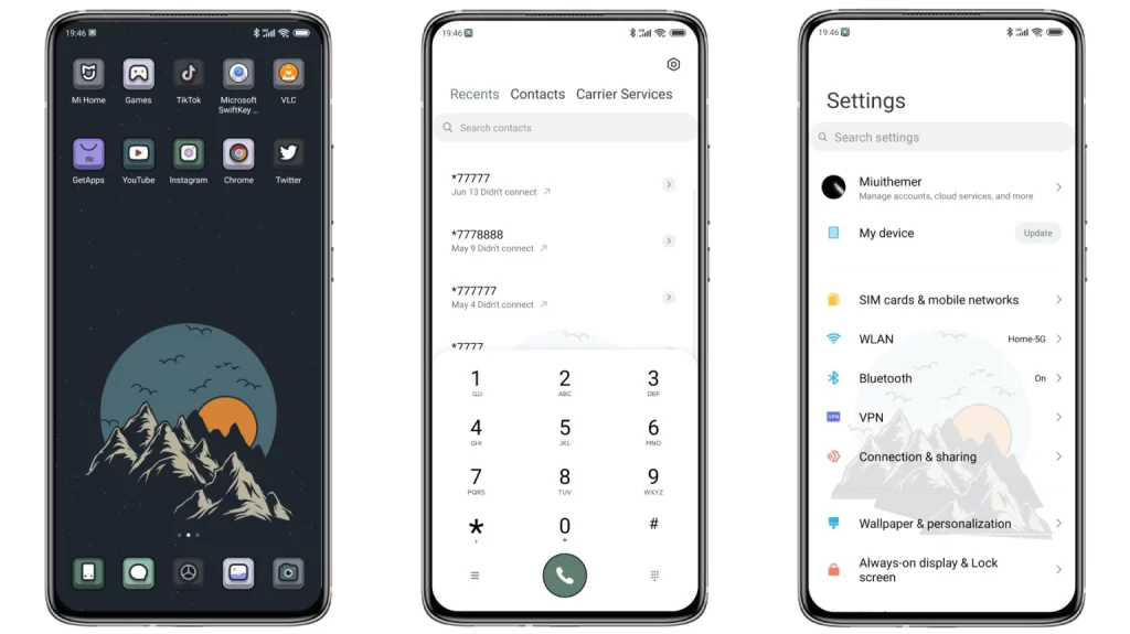 ثيم Mountain and Night MIUI