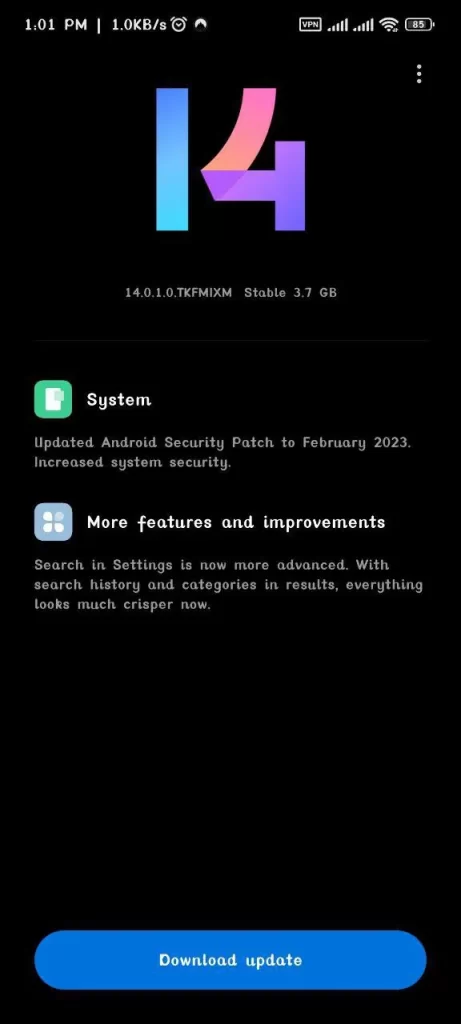 تحديث واجهة MIUI 14 الإصدار العالمي