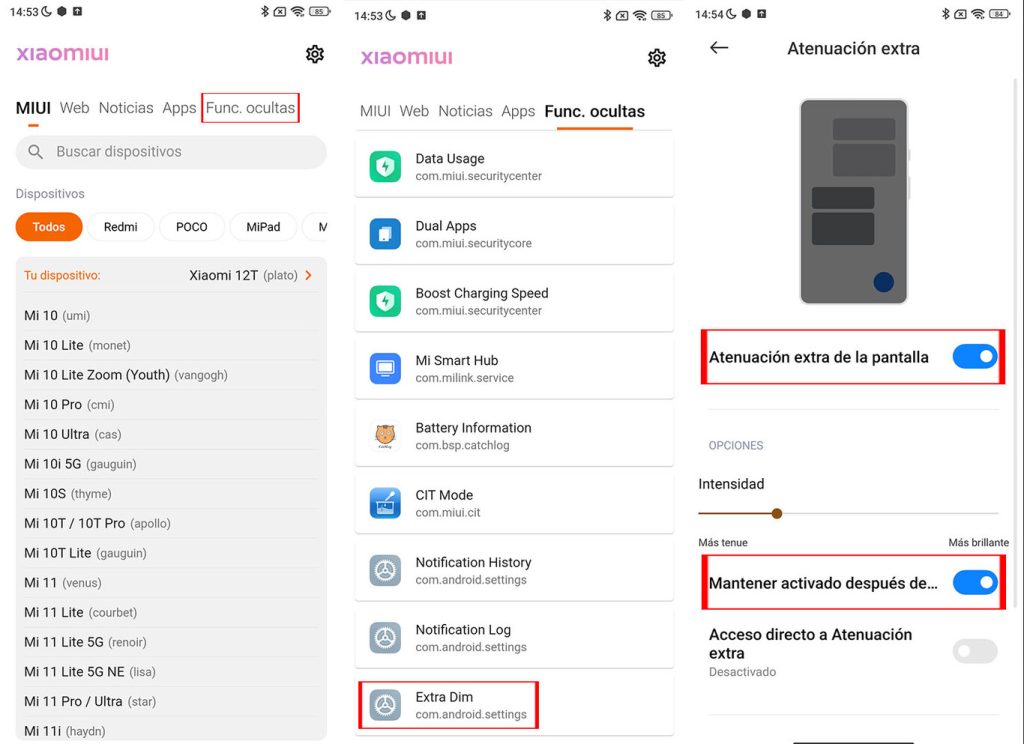 كيفية خفض الحد الأدنى من سطوع الشاشة في إعدادات MIUI
