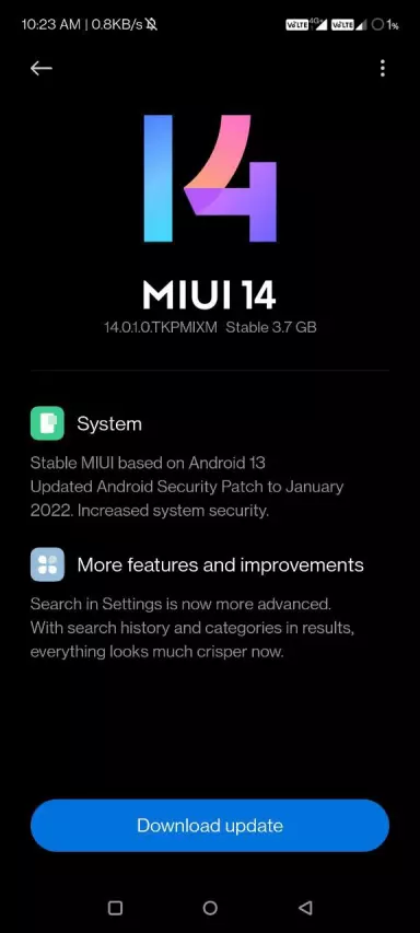 تحديث شاومي MIUI 14 لهاتف بوكو اكس 3 جي تي