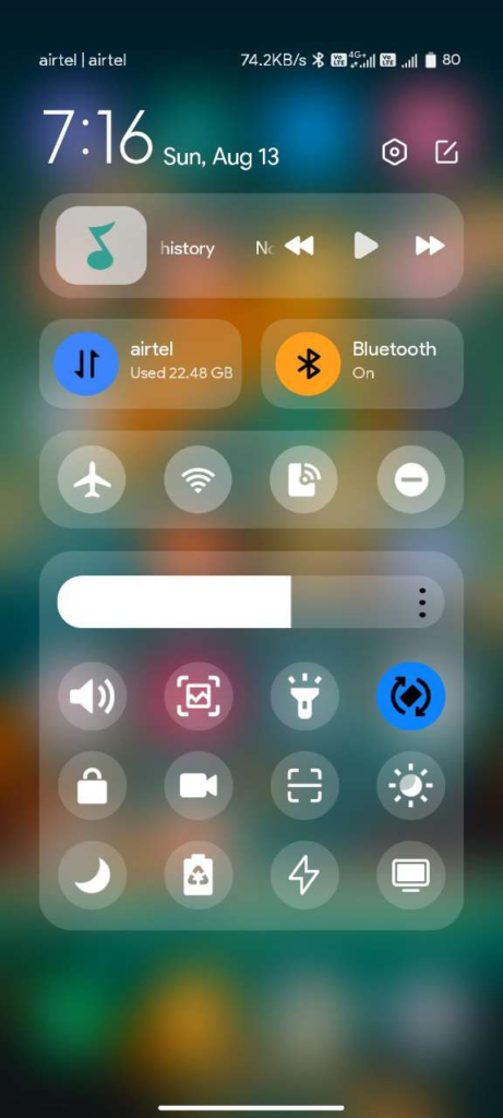 مركز التحكم في واجهة One UI 6