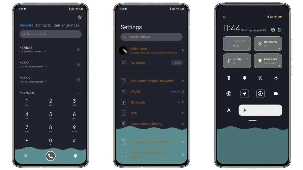 ثيم Fluid dial clock MIUI