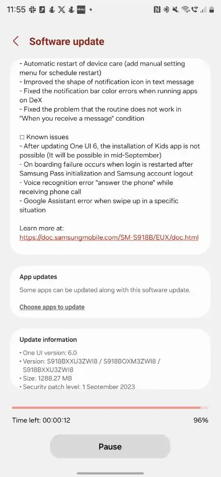واجهة One UI 6.0 توفر تحكمًا محسنًا في تحديثات التطبيقات