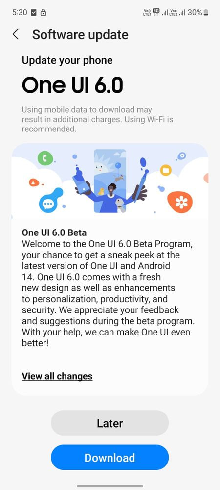 واجهة One UI 6 وأندرويد 14