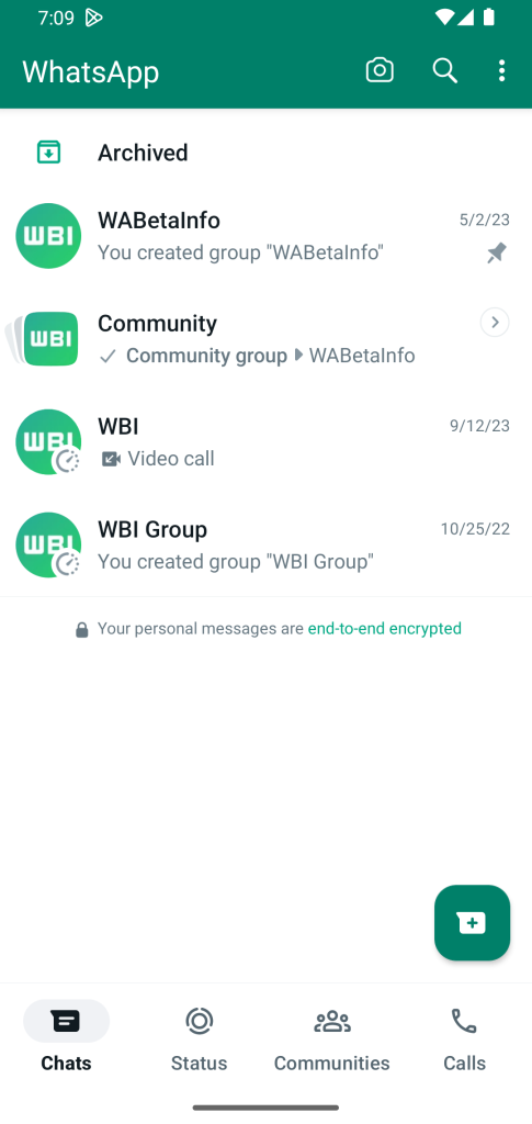 رمز المجتمع الجديد في WhatsApp