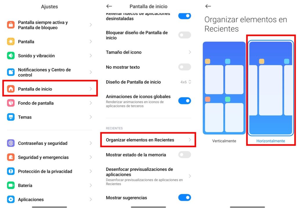 تعدد المهام المختلفة في واجهة MIUI 