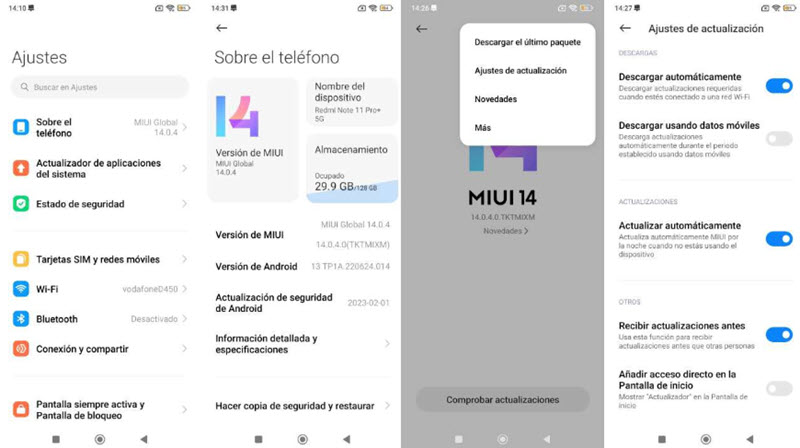 الحصول على تحديثات واجهة MIUI