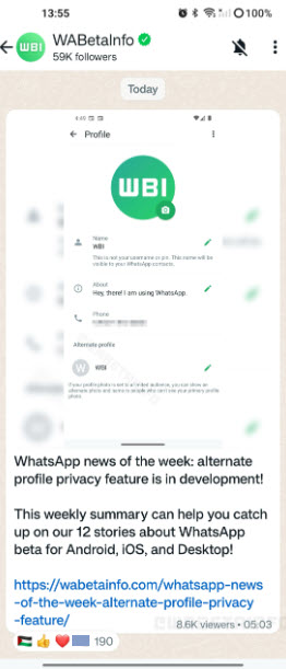 تحديث واتساب