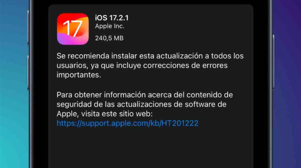 تحديث iOS 17.2.1