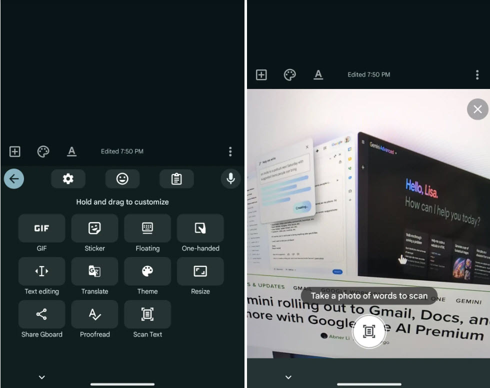 تطبيق لوحة مفاتيح جوجل