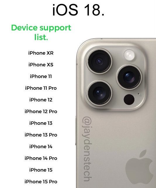 أجهزة ايفون التي ستدعم iOS 18