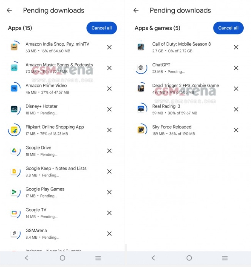 في نهاية الأسبوع الماضي، أبلغنا أن متجر جوجل بلاي "Google Play" يتيح لمستخدمي أندرويد تثبيت أو تحديث حتى ثلاثة تطبيقات وألعاب في نفس الوقت. ومع ذلك، اكتشفنا أنه يمكنك بالفعل تثبيت/تحديث حتى أربعة تطبيقات/ألعاب في وقت واحد من متجر قوقل على جهاز أندرويد الخاص بك.