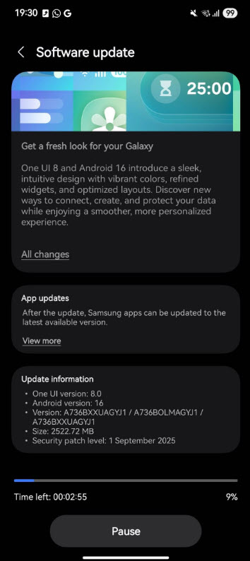 تحديث واجهة One UI 8