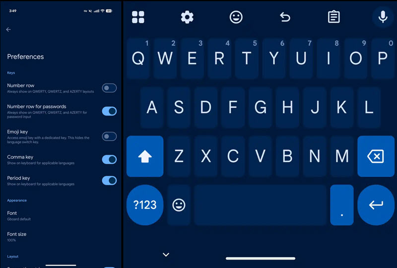 تطبيق لوحة المفاتيح Gboard