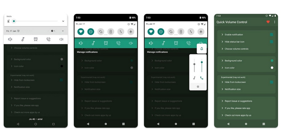 تطبيق Quick Volume Control التحكم في الصوت من شريط الإشعارات